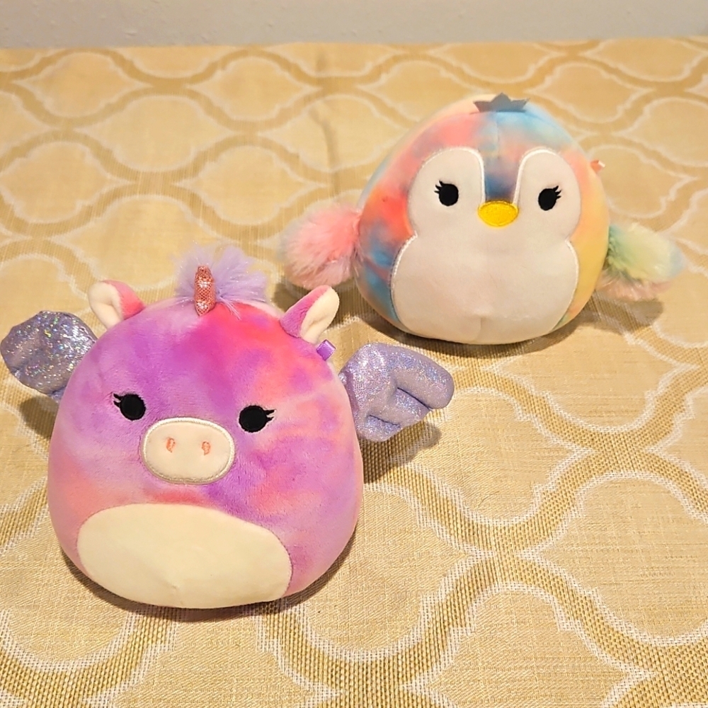 Squishmallow Set Lot 2 Mini Louisa Princess & Willow Pegasus 5" Plush Kellytoy